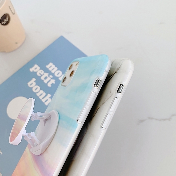 iPhone 12 Case Marble iPhone 12 Pro Case Cute Marble & Holder - Picture 2 of 6